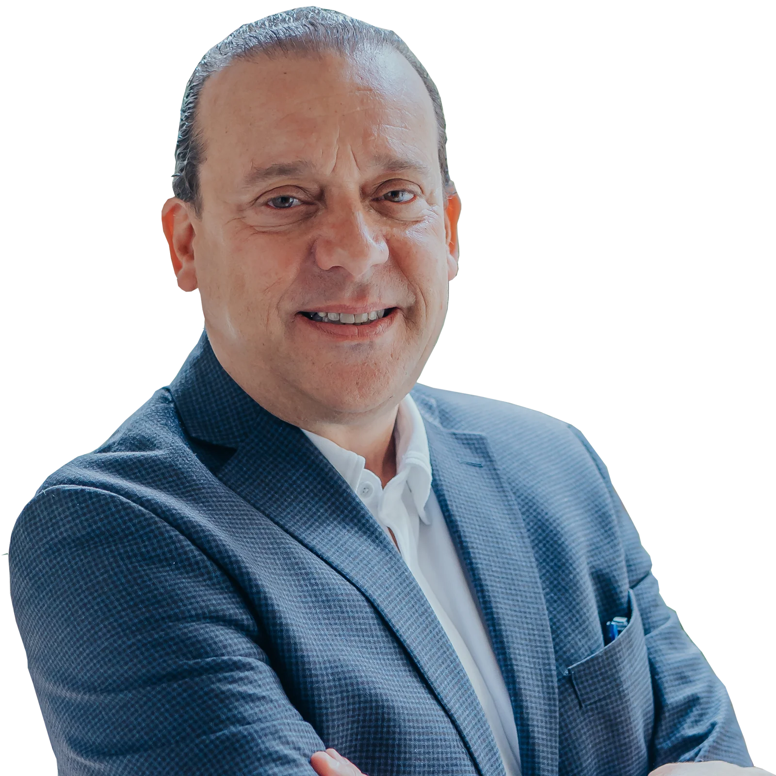 Alberto Rosati Portrait of Alberto Rosati wearing a blue suit and standing with arms crossed.